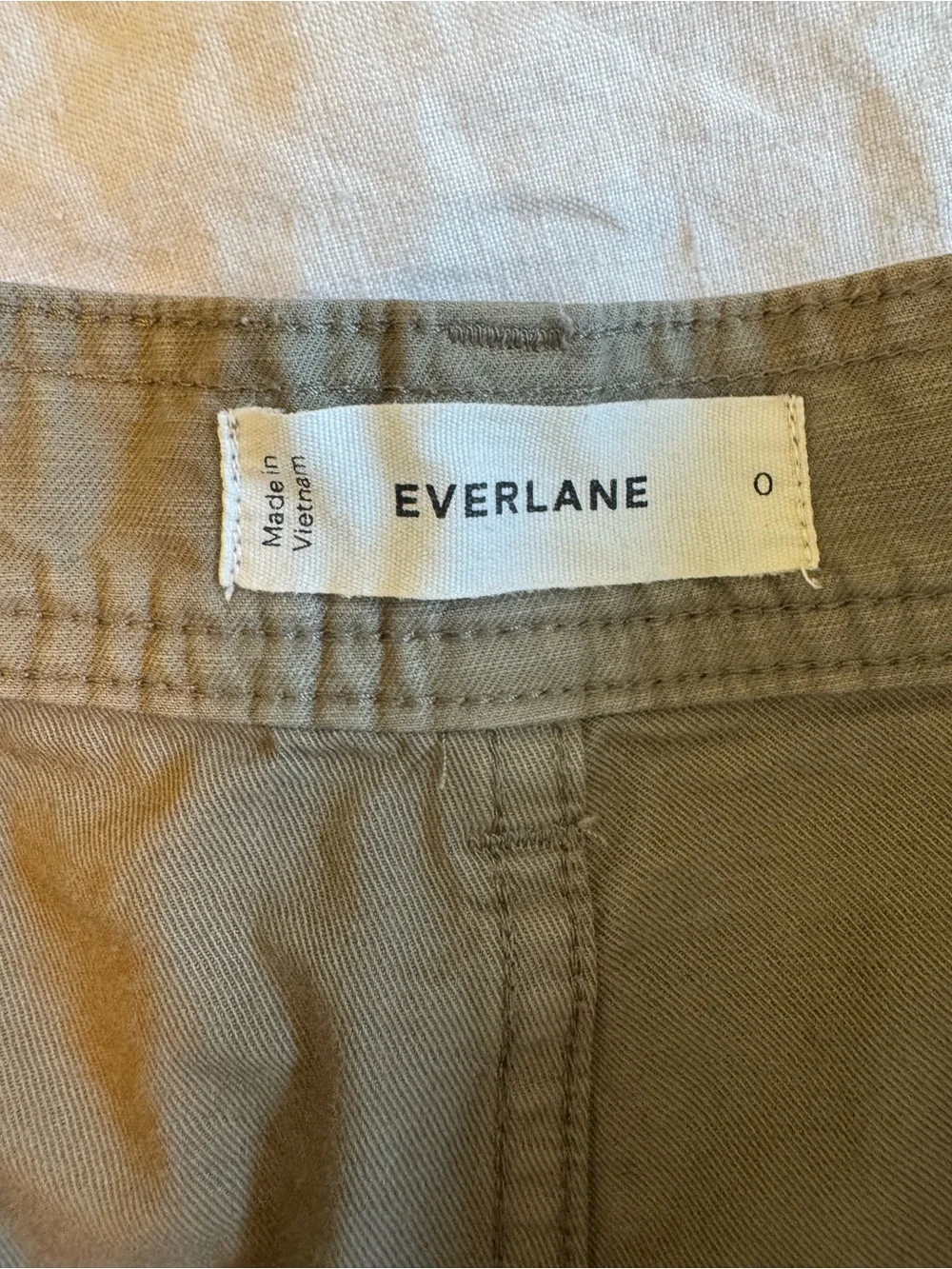 Everlane Casual Utility Pants in Olive Green Cotton/linen